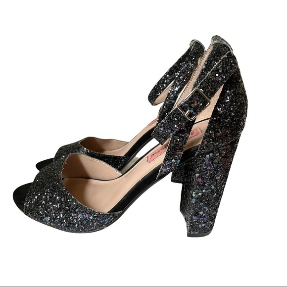 Betsey Johnson | Sparkle Black Glitter Heels - Picture 5 of 9